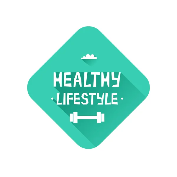 Rhomb logo healthy lifestyle — Stock Vector