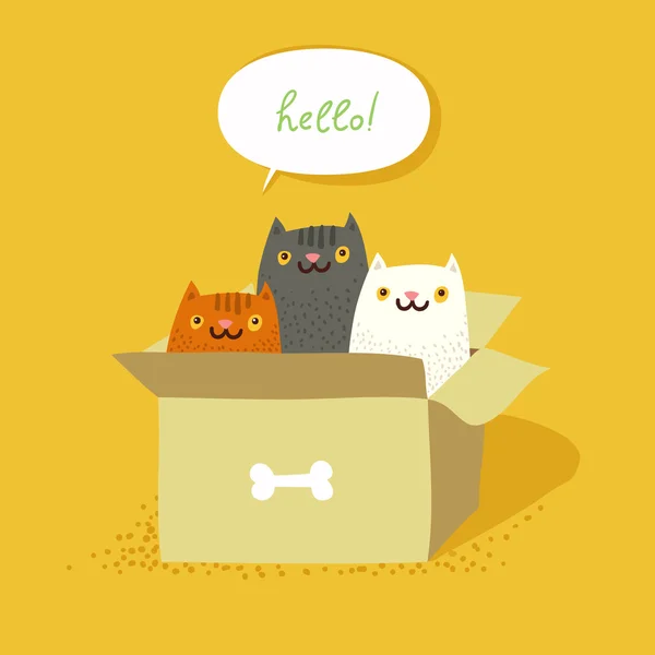 Cute in cardboard box — Stock Vector