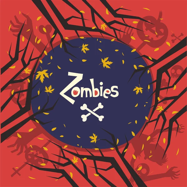 Fondo para Halloween o fiesta Zombie — Vector de stock