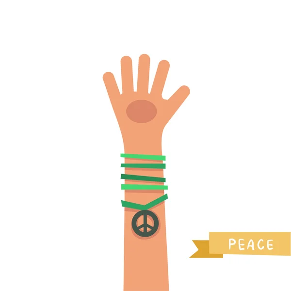 Hand up showing Peace sign — Stock Vector