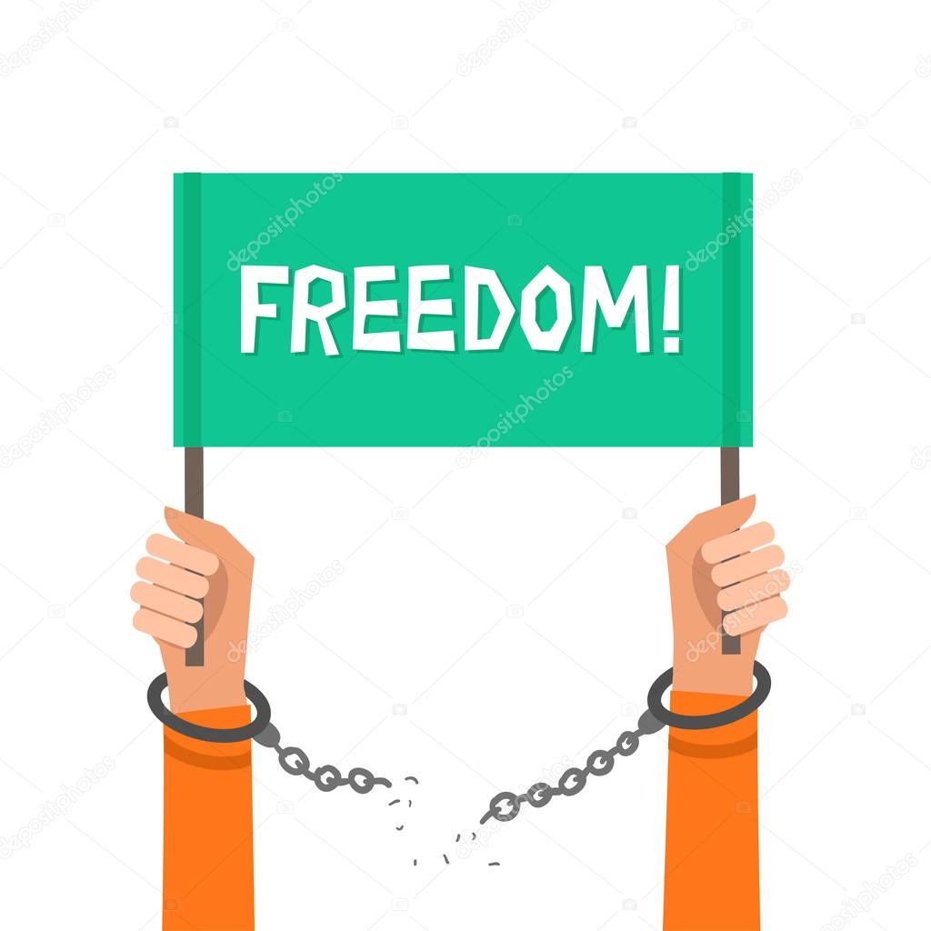 Hands breaking steel handcuffs Stock Vector Image by ©Creatarka 105370332