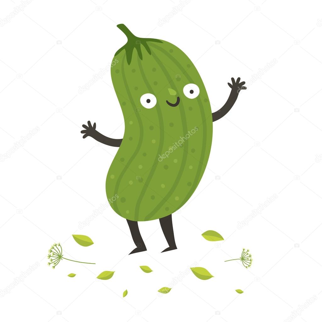 Cute funny cartoon cucumber Stock Vector Image by ©Creatarka #105373060