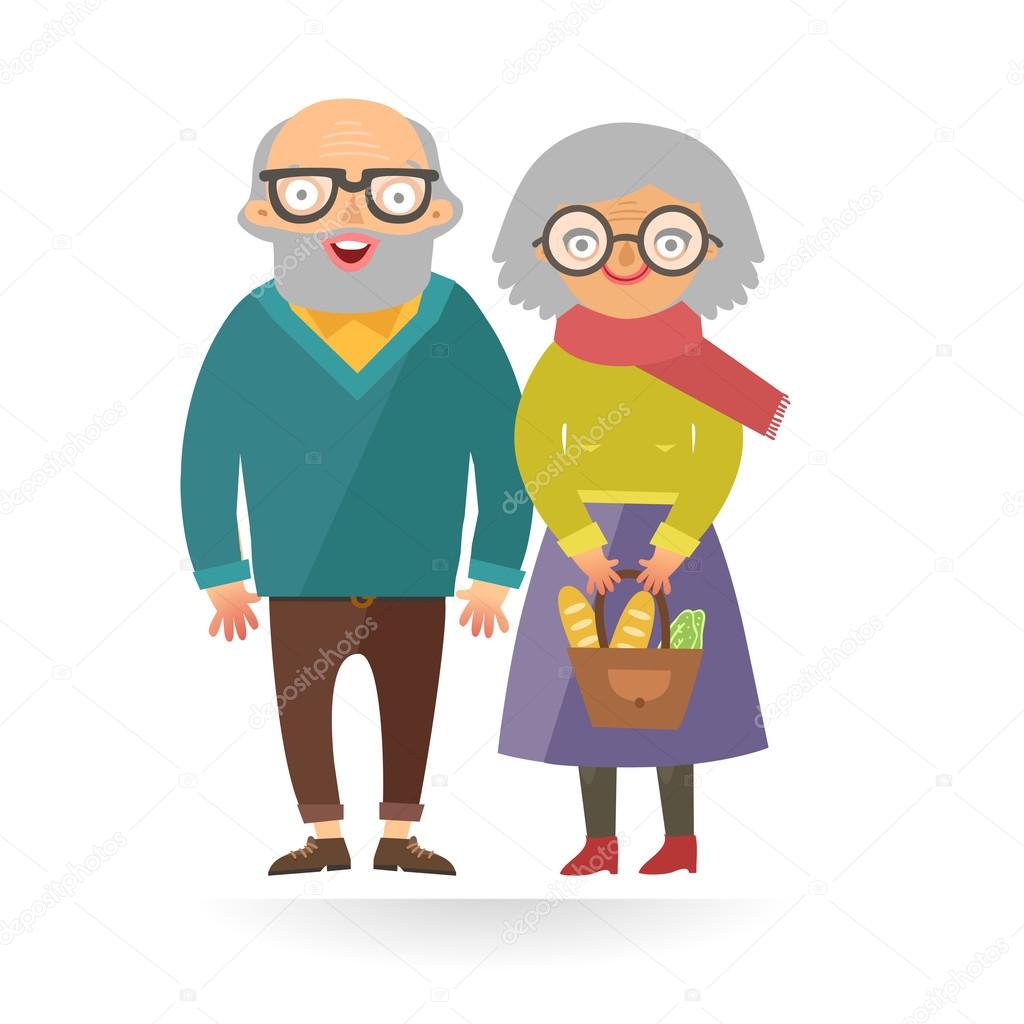 Happy grandparents couple — Stock Vector © Creatarka #105373230