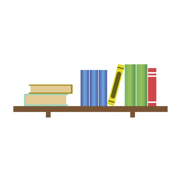 Books on bookshelf — Stock Vector