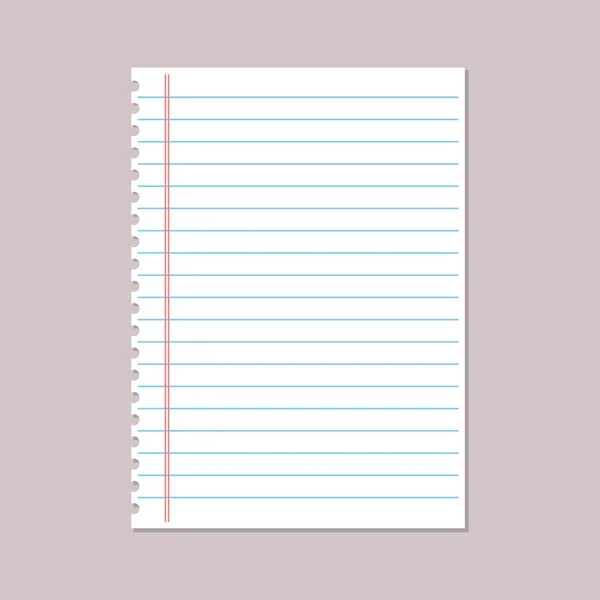 Φύλλο χαρτί σημειωματάριο — Διανυσματικό Αρχείο