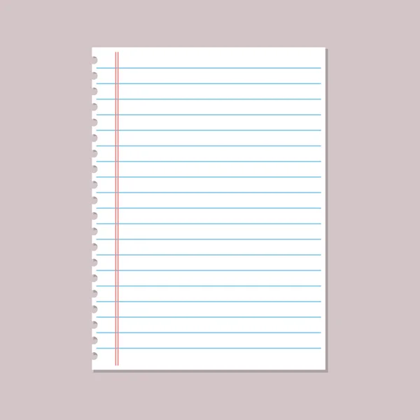 Notebook paper sheet — Stock Vector