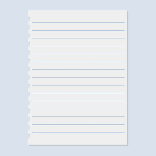 Notebook paper sheet — Stock Vector