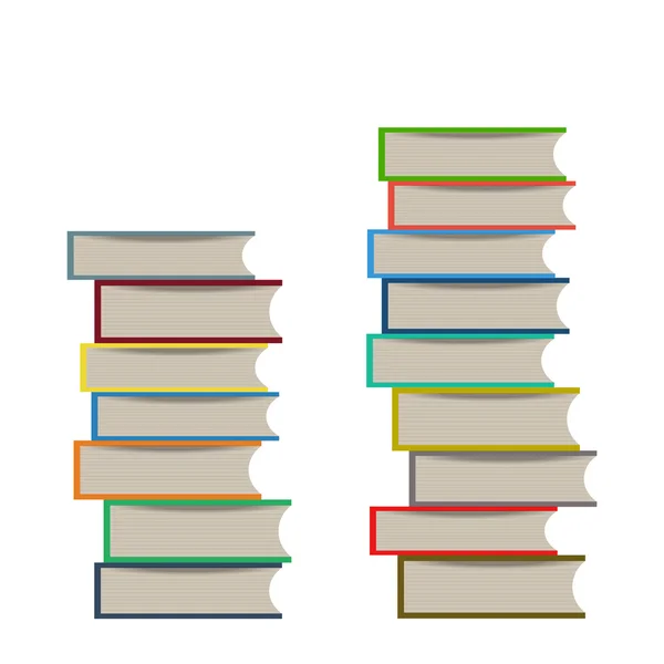 Pile de livres plats — Image vectorielle