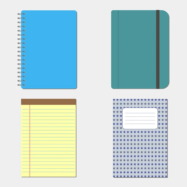 Conjunto de cuadernos escolares — Archivo Imágenes Vectoriales