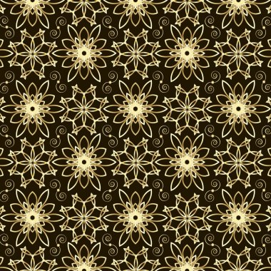 Vintage altın arka plan, vektör desen, soyut çiçek süsleme