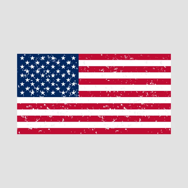 Bandeira americana com textura grunge —  Vetores de Stock