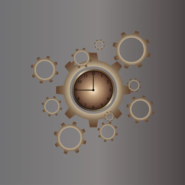 Illustration vectorielle d'engrenages d'horloge — Image vectorielle