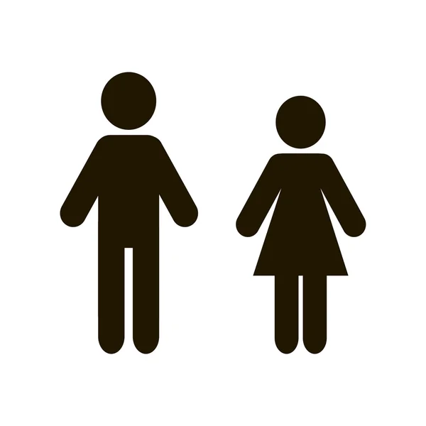 Hombre y mujer iconos planos — Vector de stock