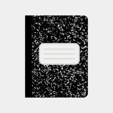Siyah çalışma kitabı, defter. Vektör çizim