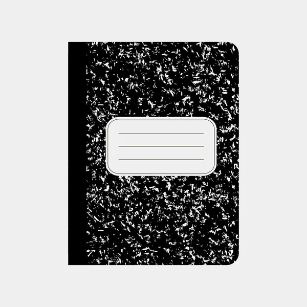 Schwarzes Arbeitsbuch, Notizbuch. Vektorillustration — Stockvektor