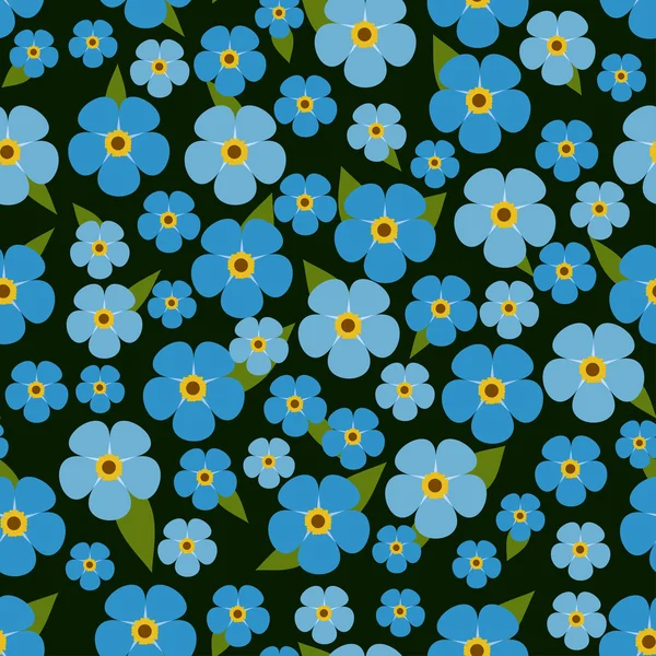 Blume nahtloses Muster mit Vergissmeinnicht — Stockvektor