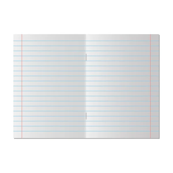 Cuaderno escolar papel — Vector de stock