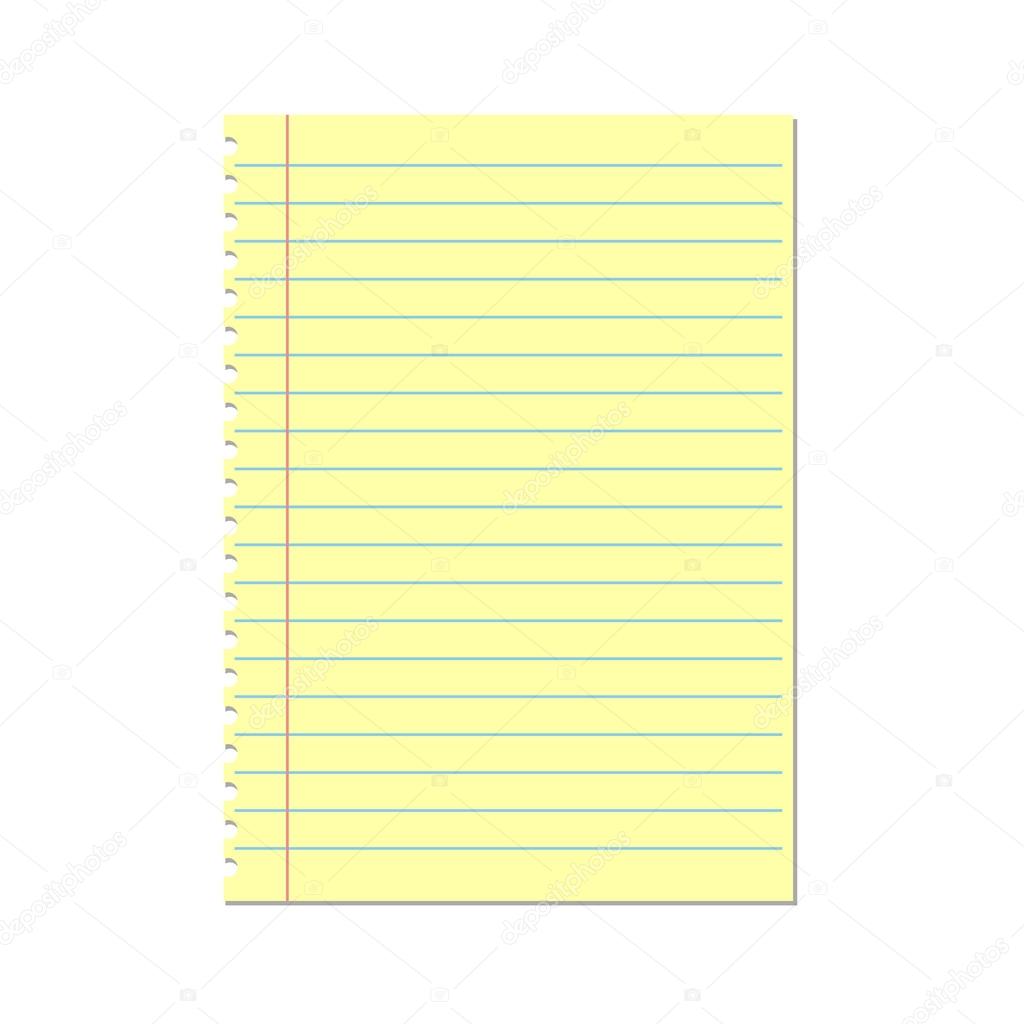 Yellow lined paper. Notebook paper Stock Vector by ©brigada915