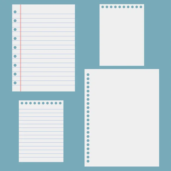 Papel de cuaderno. Hojas de cuaderno — Vector de stock