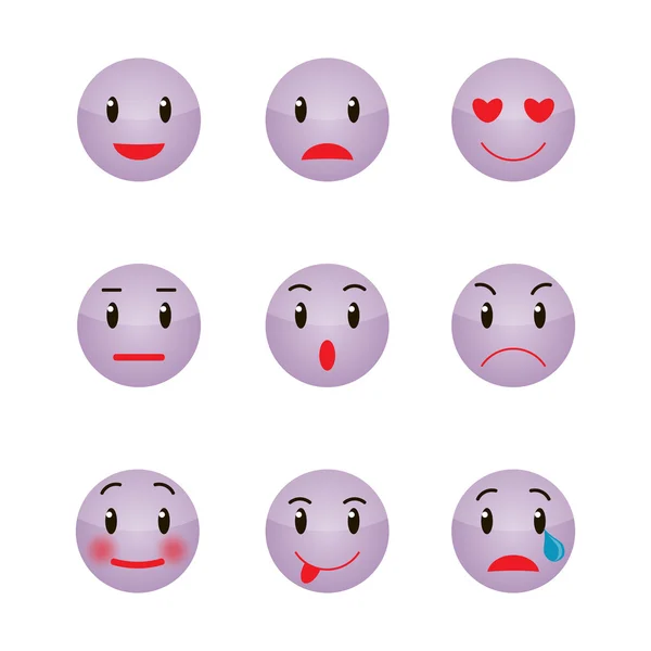 İfadeler kümesi. Emoji kümesi — Stok Vektör