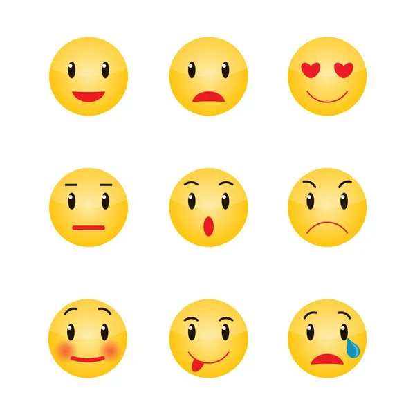 Set di Emoticons. Set di Emoji — Vettoriale Stock