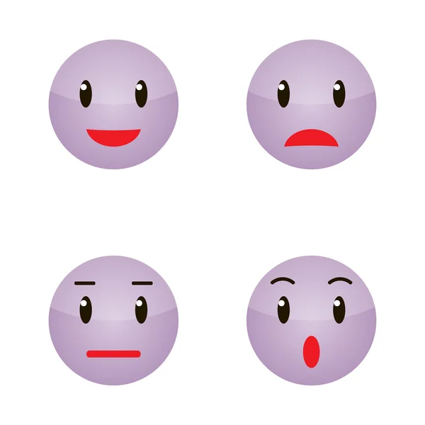 Conjunto de Emoticonos. Conjunto de Emoji — Archivo Imágenes Vectoriales