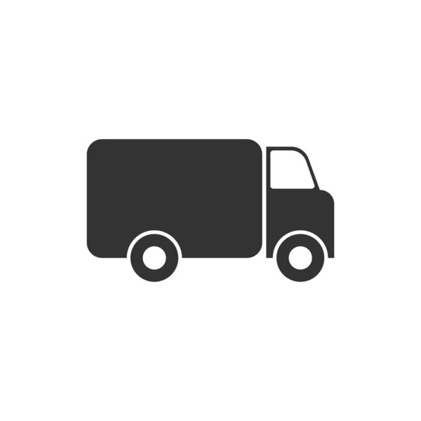 Delivery car vector icon isolated on white background