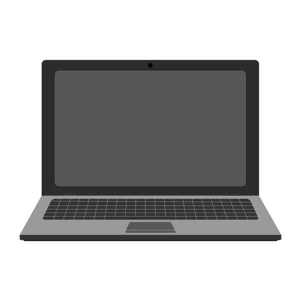 Laptop Płaski Wektor Ikona Symbol Komputera Białym Tle — Wektor stockowy