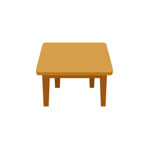 白い背景に隔離された木製のテーブル — ストックベクタ