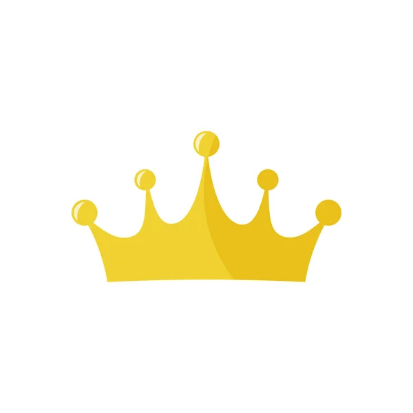 Golden King Crown Vector Icon White Background — Stock Vector