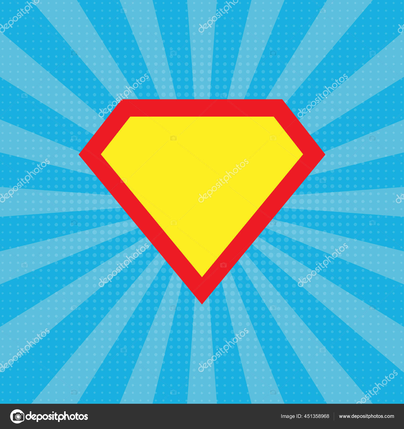 Icono Vectorial Superhéroes Aislado Sobre Fondo Azul Plantilla Logotipo  Superman Vector de stock #451358968 de ©brigada915.gmail.com, image size:1600x1700