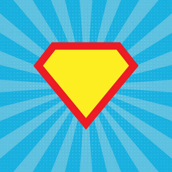 Superhero Vector Icon Isolated Blue Background Superman Logo Template — Stock Vector