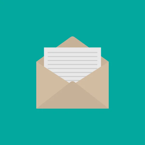 Enveloppe Icône Style Plat Icône Mail Isolée Sur Fond Blanc — Image vectorielle