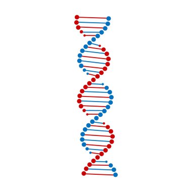 Beyaz arkaplanda DNA vektör simgesi izole edildi. DNA vektör logosu