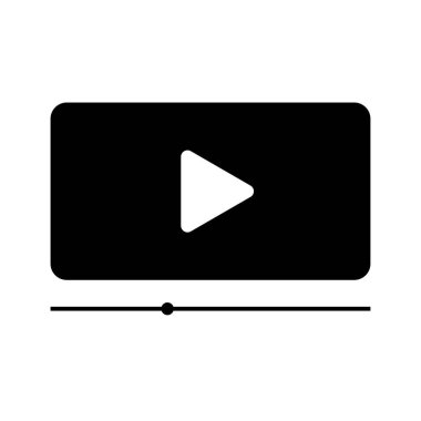 Video oynatıcı ikon vektör illüstrasyonu