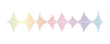 Ses dalgası dengeleyici. Vektör ses dalgası. Frekans ses dalgası formu. Ses grafiği sinyali