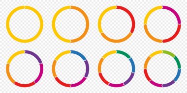 Bilgi için renkli çember diyagramları dizayn eder