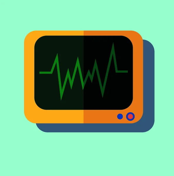 Ícone plano de monitoramento de pulso. Ilustração vetorial. cardiógrafo —  Vetores de Stock