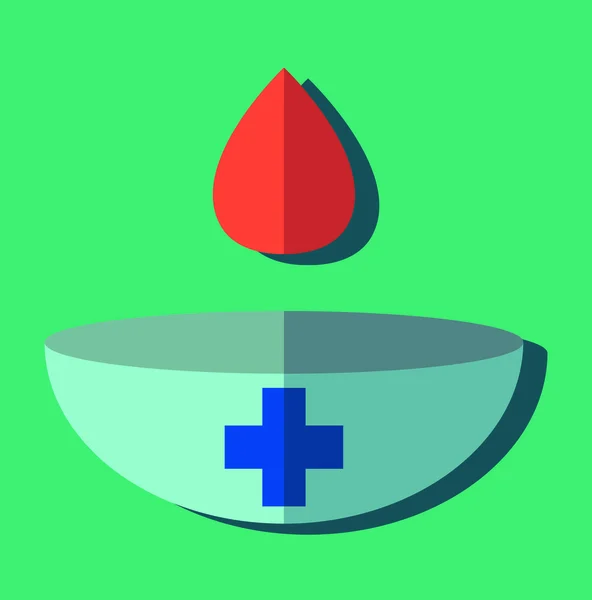 Donasi darah, obat-obatan membantu rumah sakit, menyelamatkan nyawa - Stok Vektor