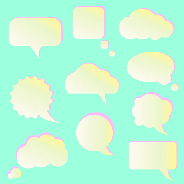 Empty speech bubbles, for your design, 3d, colorful, bright — Stock Vector