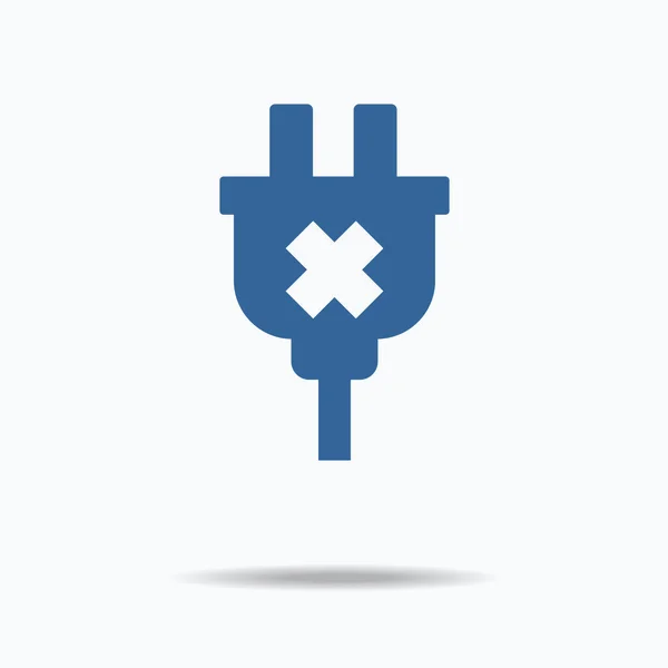 Ilustração de um ícone de plug isolado com um sinal x, Um dos ícones da web conjunto —  Vetores de Stock