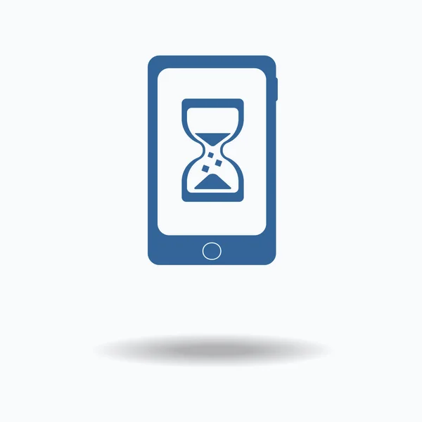 Φόρτωση έννοια. λογότυπο της φόρτωσης. Κλεψύδρα Countdown ρολόι τηλέφωνο. μπλε εικονίδιο. Ενιαία επίπεδη εικόνα που απομονώνονται σε λευκό φόντο. Vector εικονογράφηση., ένα από τα εικονίδια σύνολο ιστοσελίδων. EPS 10. Έννοια χρόνου. — Διανυσματικό Αρχείο
