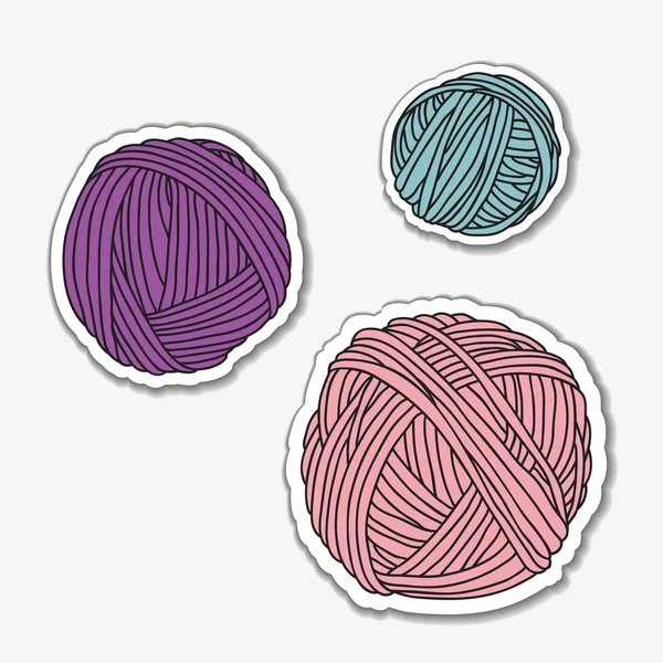 Set of yarns skeins. — Stock Vector