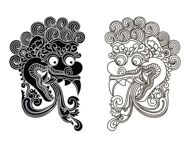Mythological god's masks. Balinese style. Barong. vector Mythological god's masks. Balinese style. Barong. vector
