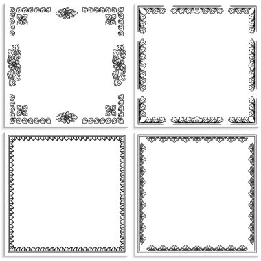 Bali tarzı dört karede. Kontur satırları.