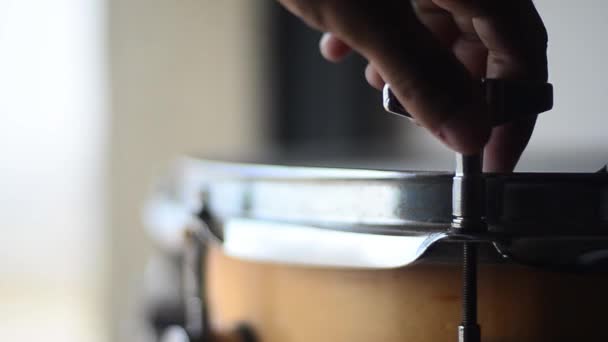 Snare Drum Tuning — Stock Video