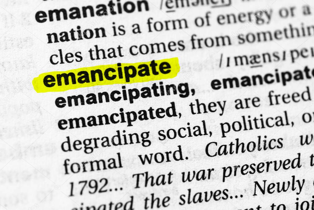 Highlighted word emancipate concept and meaning.