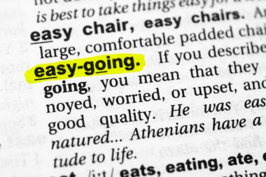 Vurgulanmış kelime kolay giden kavram ve anlam.