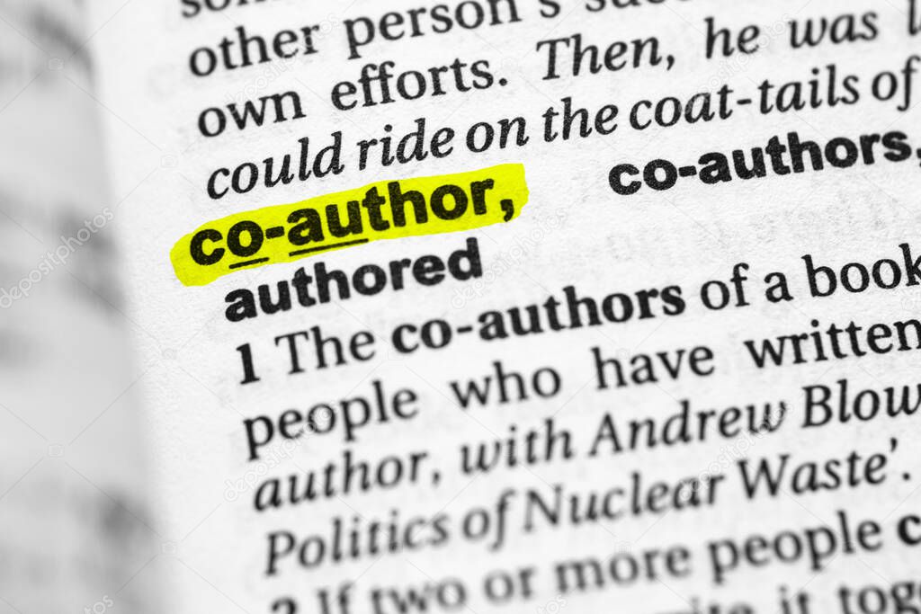Highlighted word co author concept and meaning.