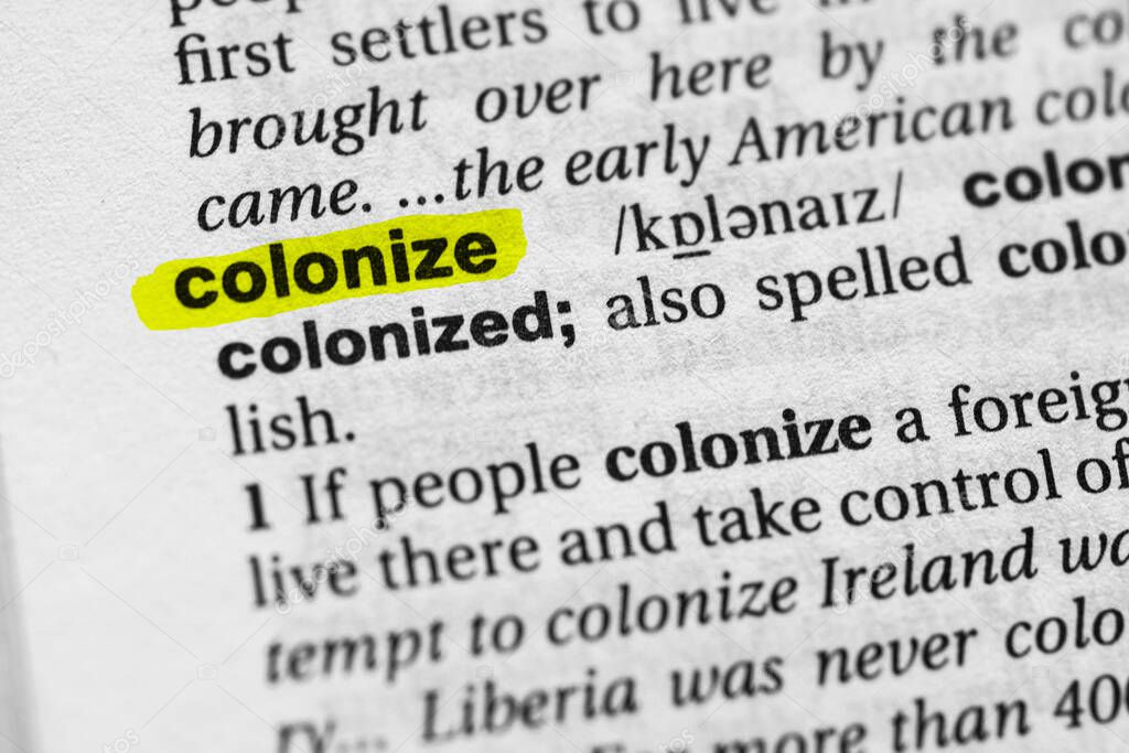 Highlighted word colonize concept and meaning